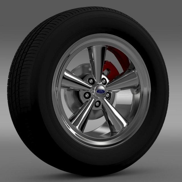 ford mustang gt 2006 wheel 3D Model .c4d .max .obj .3ds .fbx .stl .blend 