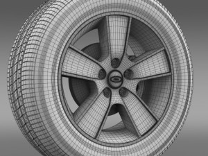 ford mustang gt convertible 2005 wheel 3D Model