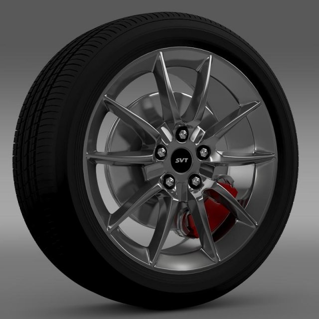 ford mustang shelby gt500kr 2008 wheel 3D Model .c4d .max .obj .3ds .fbx .stl .blend 