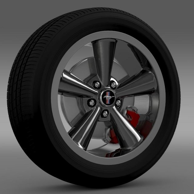 fordmustang bullit 2008 wheel Modèle 3D .c4d .max .obj .3ds .fbx .stl .blend 