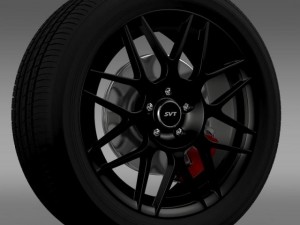 fordmustang shelby gt500 convertible 2011 wheel 3D Model