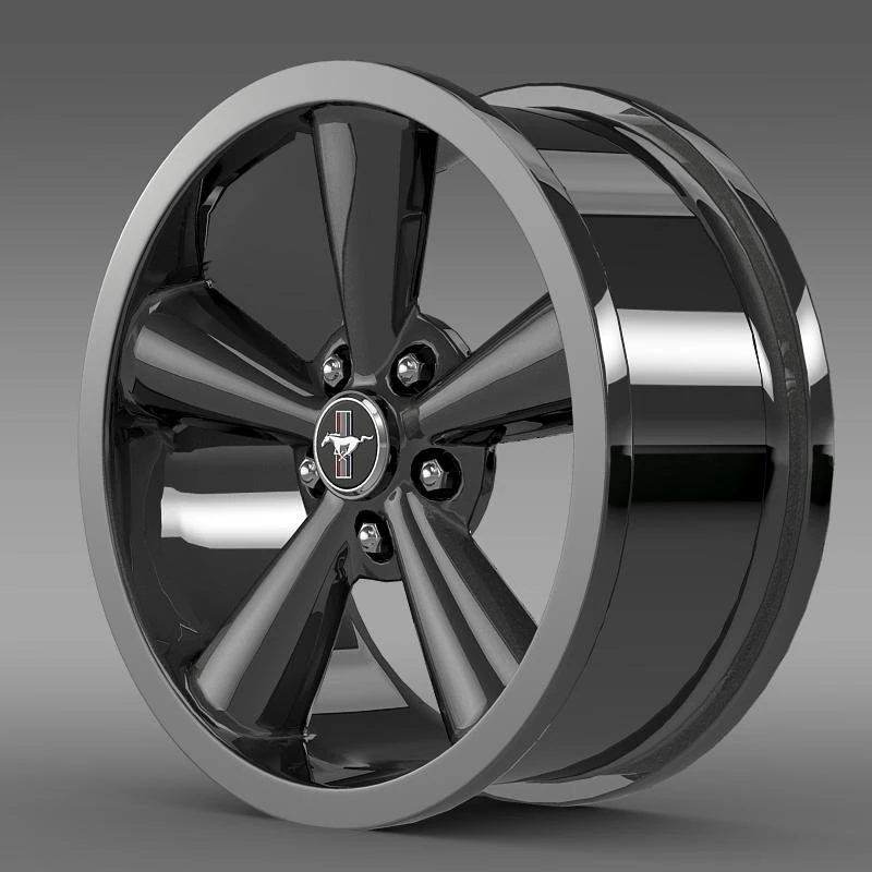 ford mustang bullit 2008 rim 3D Model .c4d .max .obj .3ds .fbx .stl .blend 