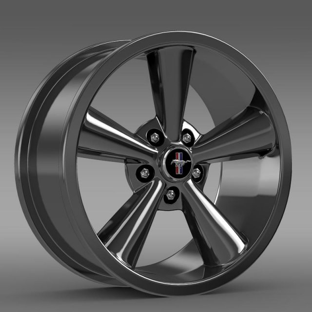ford mustang shelby gt convert 2008 rim Model 3D .c4d .max .obj .3ds .fbx .stl .blend