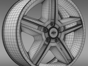 ford mustang shelby gt500 2010 rim Model 3D