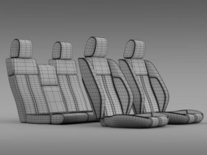 car seats of ford mustang Modèle 3D