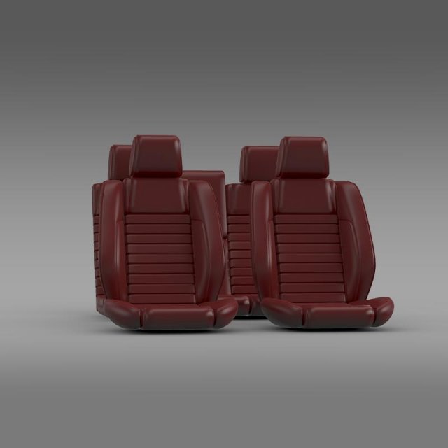car seats of ford mustang shelby 3D Модель .c4d .max .obj .3ds .fbx .stl .blend 