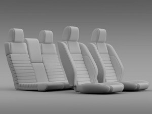 car seats of ford mustang shelby 3D Модель