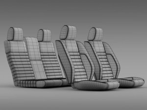 car seats of ford mustang shelby 3D Модель