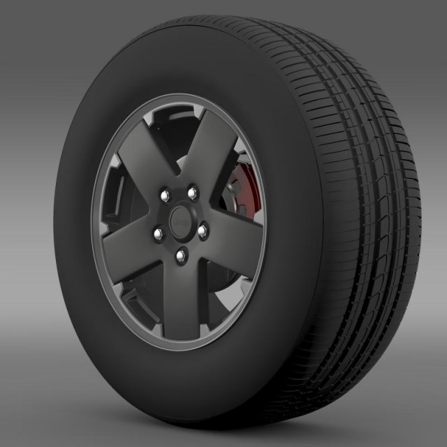jeep wrangler black wheel Model 3D .c4d .max .obj .3ds .fbx .stl .blend 