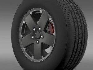 jeep wrangler black wheel 3D Модель