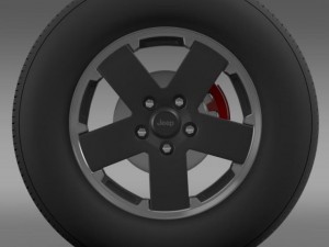 jeep wrangler black wheel Model 3D
