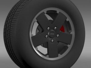 jeep wrangler black wheel Model 3D