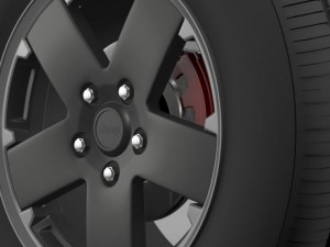 jeep wrangler black wheel Model 3D