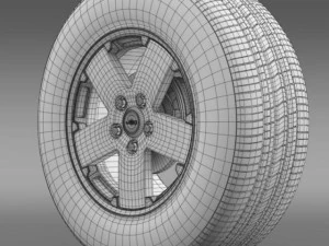 jeep wrangler black wheel 3D Model