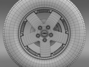 jeep wrangler black wheel Model 3D