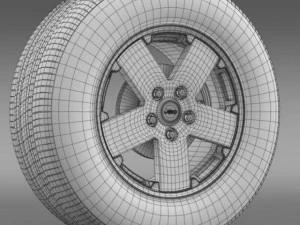 jeep wrangler black wheel 3D Model