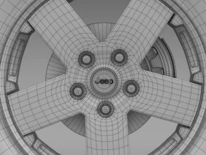 jeep wrangler black wheel 3D Model