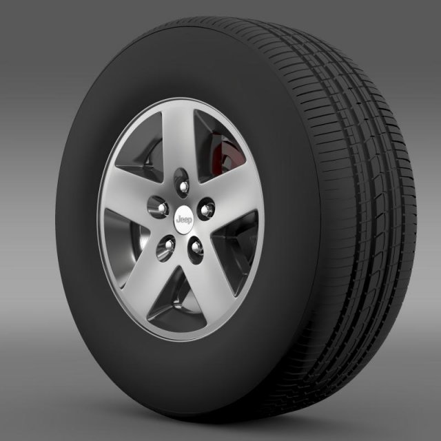 jeep wrangler rubicon wheel 3D Model .c4d .max .obj .3ds .fbx .stl .blend 