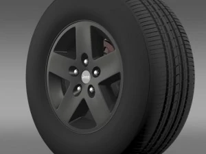 jeep wrangler rubicon black wheel 3D Model