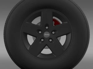 jeep wrangler rubicon black wheel 3D Model