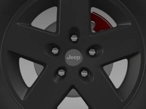 jeep wrangler rubicon black wheel 3D Model
