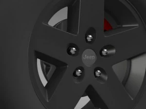 jeep wrangler rubicon black wheel 3D Model