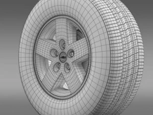 jeep wrangler rubicon black wheel 3D Model