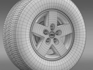 jeep wrangler rubicon black wheel 3D Model