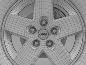 jeep wrangler rubicon black wheel 3D Model