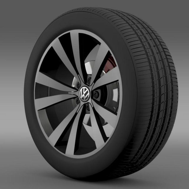 vw beetle 2012  wheel Modello 3D .c4d .max .obj .3ds .fbx .stl .blend 