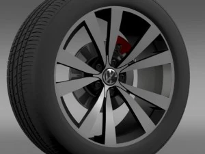 vw beetle 2012  wheel 3D Model