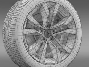 vw beetle tdi 2012 wheel 3D Model