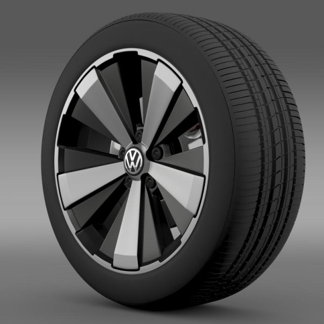 vw beetle turbo 2012 wheel 3D 모델 .c4d .max .obj .3ds .fbx .stl .blend 