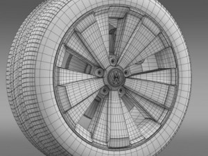 vw beetle turbo 2012 wheel 3D 모델