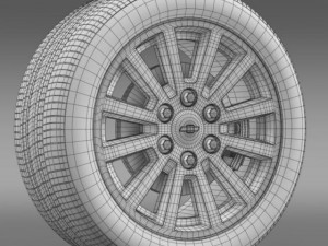 chevrolet tahoe hybrid 2012 wheel 3D Model