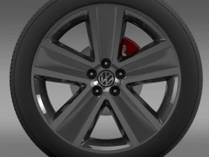 vw crosspolo 2011 wheel 3D Model