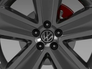 vw crosspolo 2011 wheel 3D Model