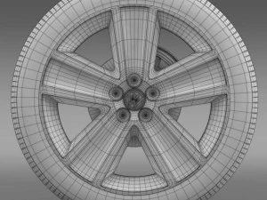 vw crosspolo 2011 wheel 3D Model