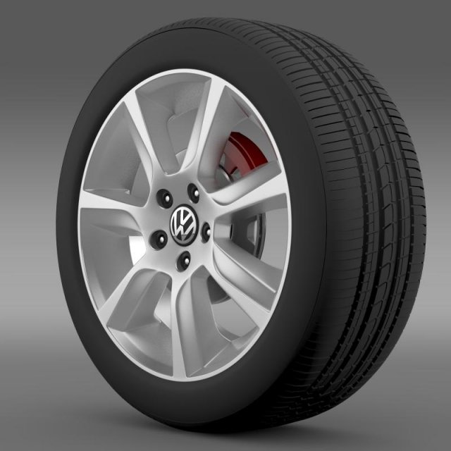 vw polo 2010 sedan wheel Model 3D .c4d .max .obj .3ds .fbx .stl .blend 