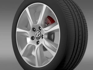 vw polo 2010 sedan wheel 3D Model