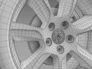 vw polo 2010 sedan wheel 3D Model