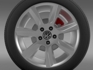 vw polo 2010 sedan wheel Model 3D