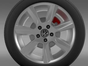 vw polo 2010 sedan wheel 3D Model