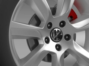 vw polo 2010 sedan wheel Model 3D