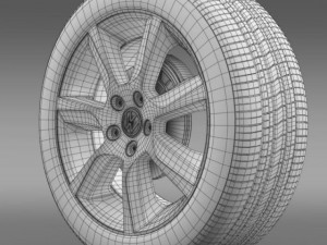 vw polo 2010 sedan wheel Model 3D