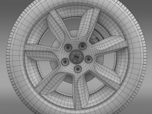 vw polo 2010 sedan wheel Model 3D