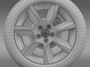 vw polo 2010 sedan wheel 3D Model