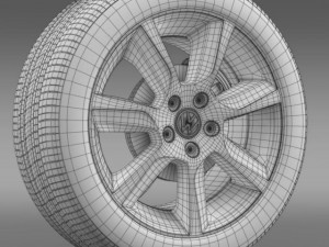 vw polo 2010 sedan wheel Model 3D