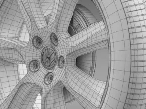 vw polo 2010 sedan wheel 3D Model