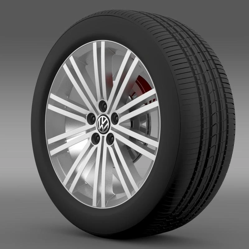 vw polo blue gt 2012 wheel 3D Model .c4d .max .obj .3ds .fbx .stl .blend